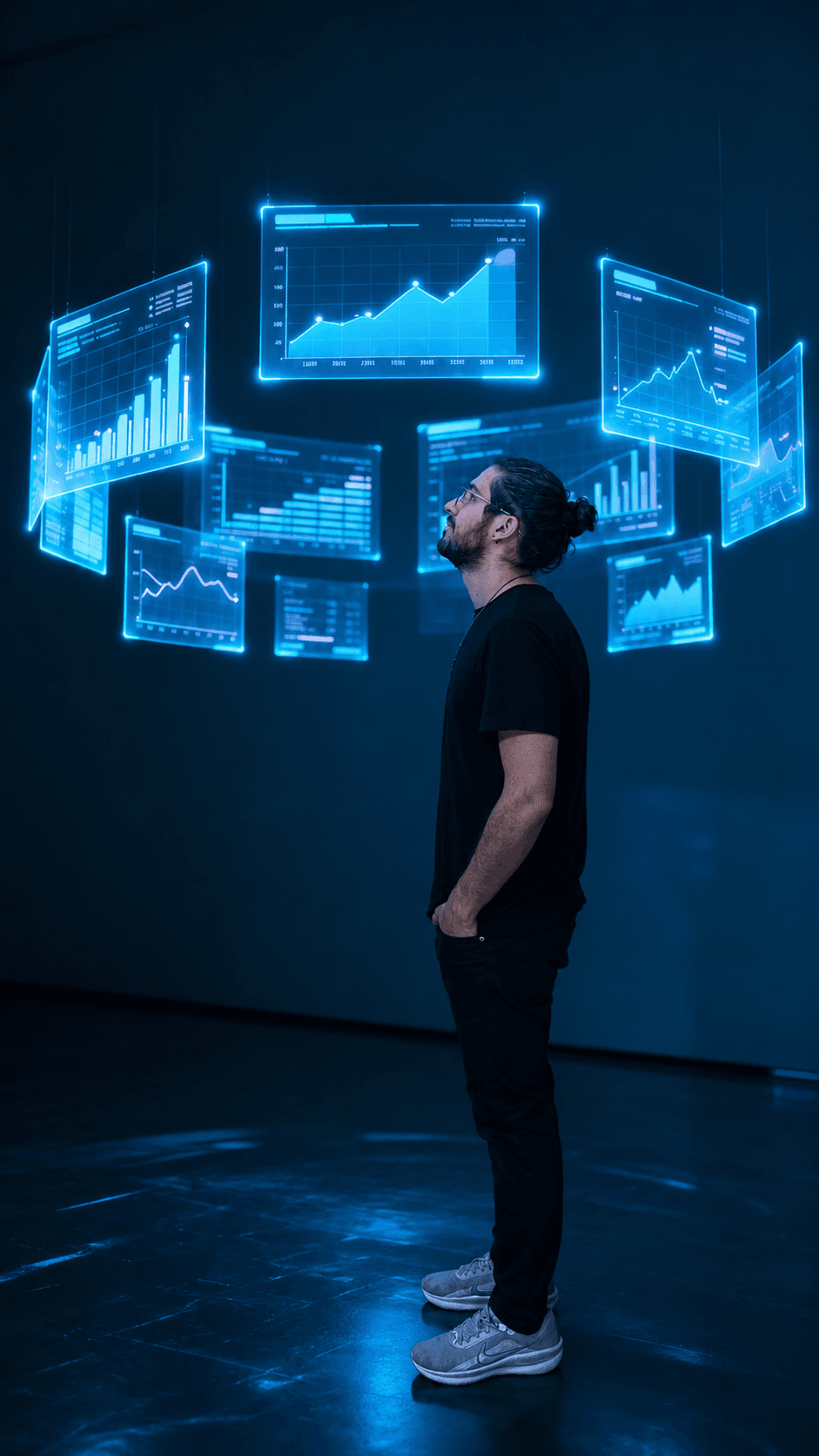 Jorge Asanza con visuales de inteligencia artificial